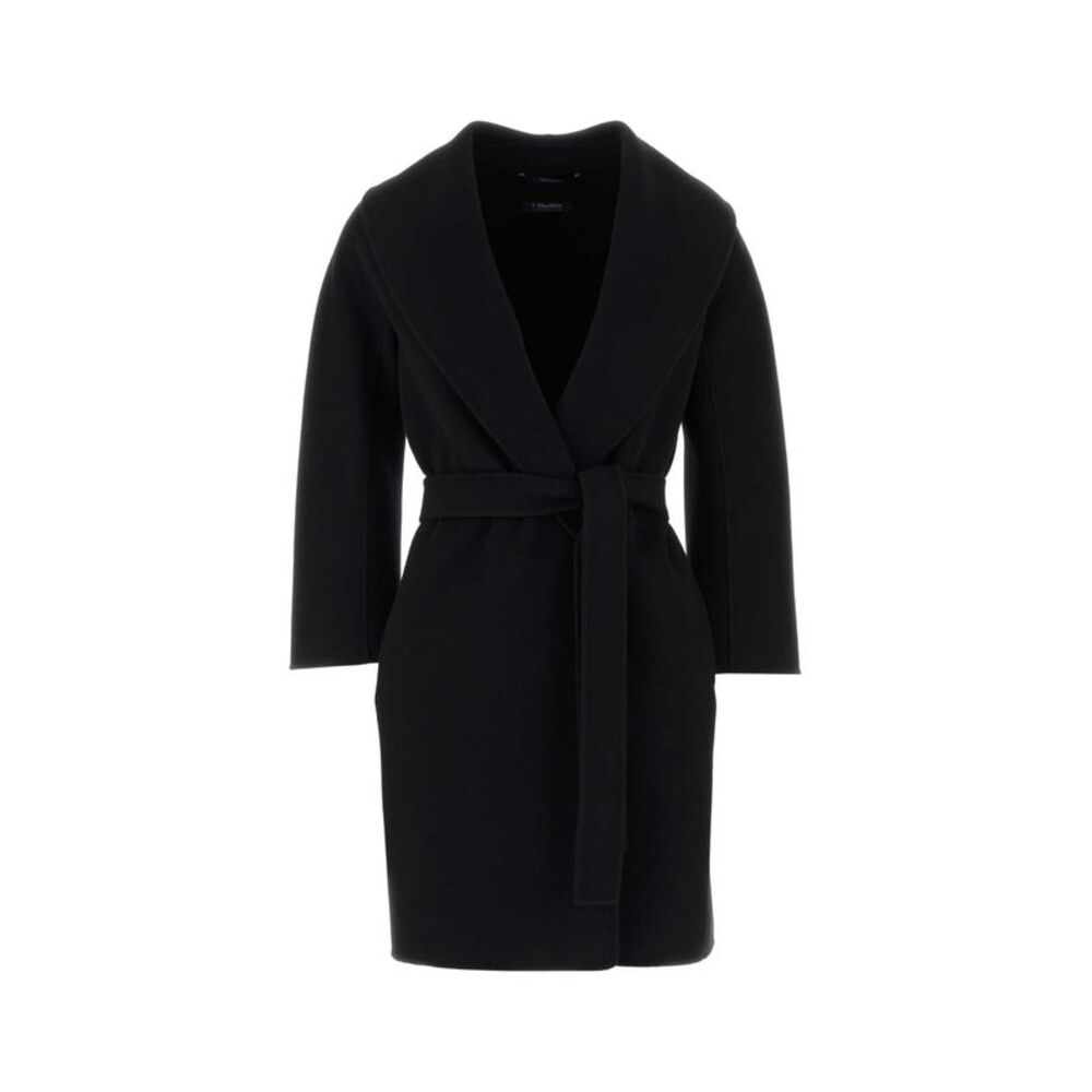 S Maxmara Women Black Wool Messi Coat
